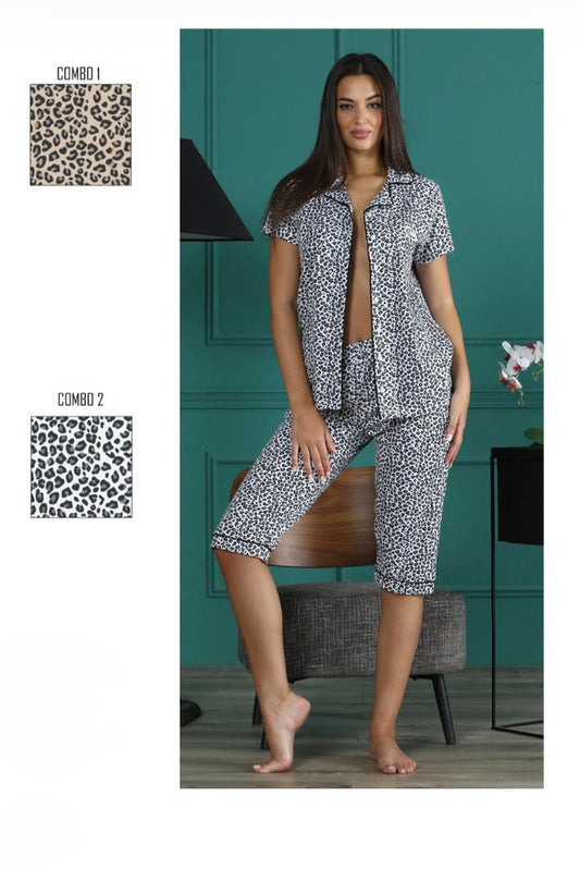 PCPA.6339 Pigiama donna mezza manica P.pinocchietto - PIGIAMA DONNA - capricci
