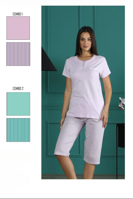 PCP-6280 Pigiama donna mezza manica P.Pinocchietto - PIGIAMA DONNA - capricci