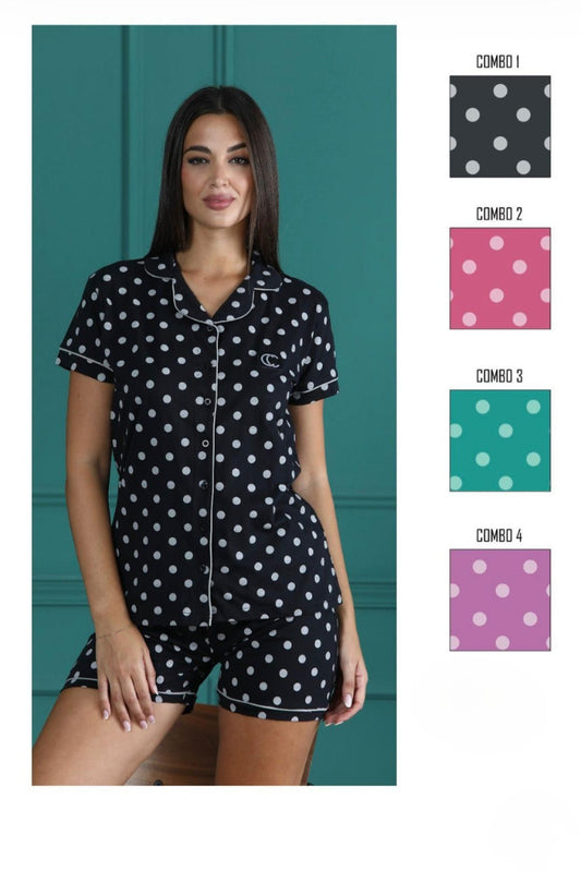 PCDA-6335 Pigiama donna mezza manica e pantaloncino - PIGIAMA DONNA - capricci