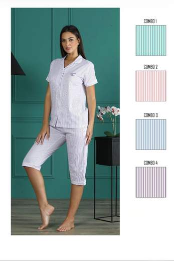PCPA-6338 Pigiama donna mezza manica e P.pinocchietto - PIGIAMA DONNA - capricci