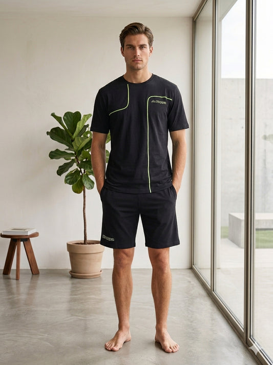 pigiama uomo mezza manica e pantaloncino Cotone