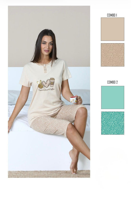 PCP-6267 Pigiama donna mezza manica P.pinochietto - PIGIAMA DONNA - capricci