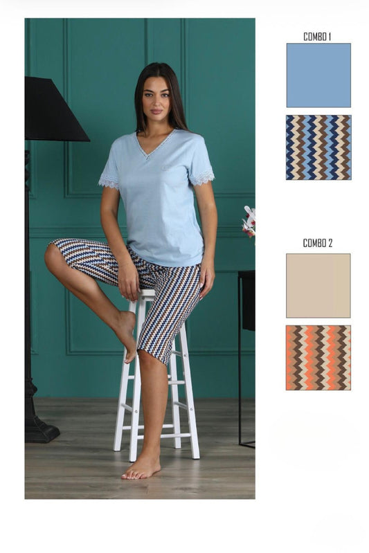 PCP-6279 Pigiama donna mezza manica P.pinochietto - PIGIAMA DONNA - capricci